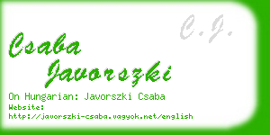 csaba javorszki business card